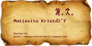 Matievits Kristóf névjegykártya